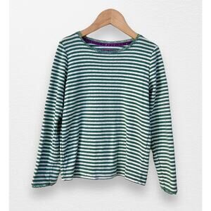 Mini Boden Striped Pointelle Top, Size 7/8